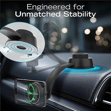Nautica Turan QMAG Lite Wireless Magnetic Car Charger 15W, Universal Phone Mount, Dashboard & Vent