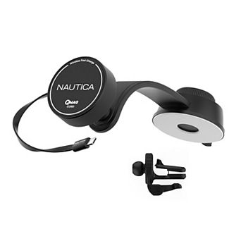 Nautica Turan QMAG Cord Wireless Magnetic Car Charger 15W with Retractable USB C Cable - Universal