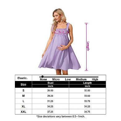 Women Casual Spaghetti Strap Square Neck Maternity Dress