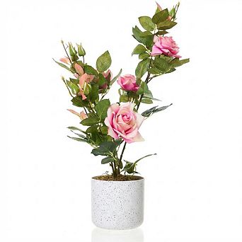 Set of 2 Peonies Artificial Flowers, Fake Potted Plant, Faux Hydrangea Plant with Realistic Flowers