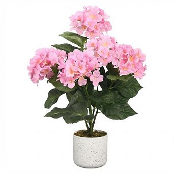 Set of 2 Peonies Artificial Flowers, Fake Potted Plant, Faux Hydrangea Plant with Realistic Flowers