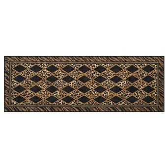 Leopard Rugs for Living Room Washable Animal Print Checkered Indoor Carpet Non Slip