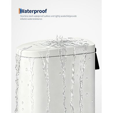 50 L Metal Kitchen Trash Can with Soft Close Lid, Slim Rustproof Garbage Can
