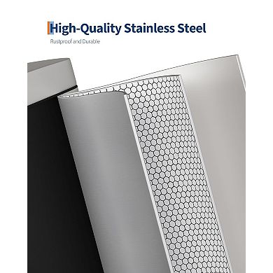 50 L Metal Kitchen Trash Can with Soft Close Lid, Slim Rustproof Garbage Can