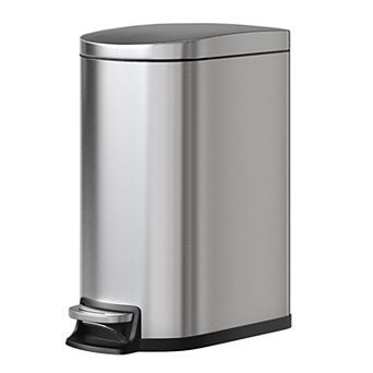 50 L Metal Kitchen Trash Can with Soft Close Lid, Slim Rustproof Garbage Can