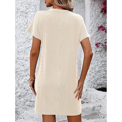 Women Casual Shift Short Sleeve Dress