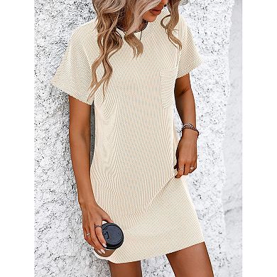 Women Casual Shift Short Sleeve Dress