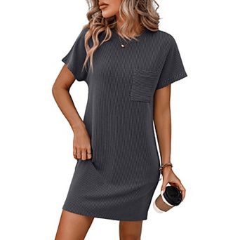 Women Casual Shift Short Sleeve Dress