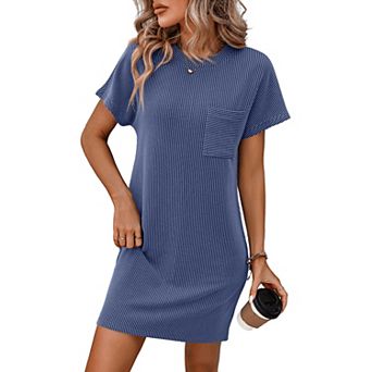 Women Casual Shift Short Sleeve Dress
