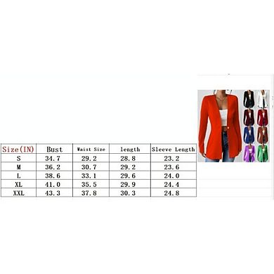 Women's Casual V-Neck Slim Fit Blazer Long Sleeve Single Button Opening Solid Color Blazer
