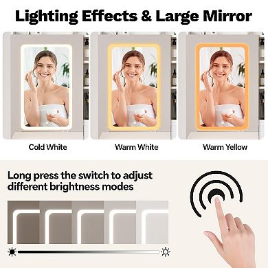 ANIXOL Vanity Desk with Lighted Mirror