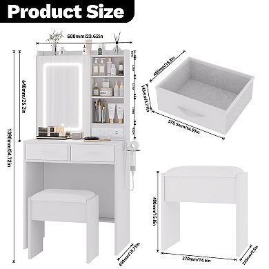 ANIXOL Vanity Desk with Lighted Mirror