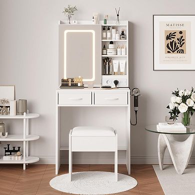ANIXOL Vanity Desk with Lighted Mirror