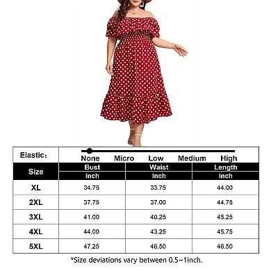 Large Women's One Shoulder Souble Layered Ruffle Collar Printed Long Dress