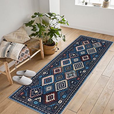 ANIXOL Machine Washable Geometric Area Rug