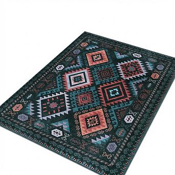 ANIXOL Machine Washable Geometric Area Rug
