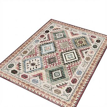 ANIXOL Machine Washable Geometric Area Rug