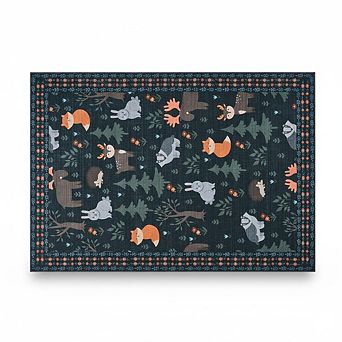 ANIXOL Washable Boho Floral Area Rug 9' x 12'