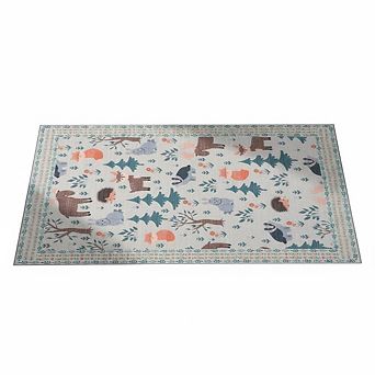 ANIXOL Washable Boho Floral Area Rug 9' x 12'