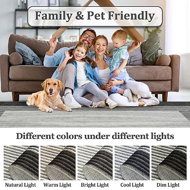 ANIXOL Washable Bordered Area Rug