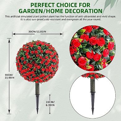 ANIXOL Set of 2 Artificial Rose Stakes