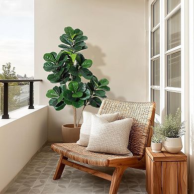 Artificial Fiddle Leaf Fig Tree for Living Room Office Decor, Housewarming Gift in Pot