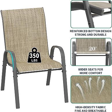 ANIXOL Outdoor Stackable Patio Dining Chairs