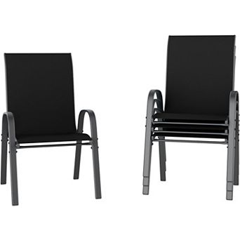 ANIXOL Outdoor Stackable Patio Dining Chairs