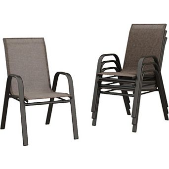 ANIXOL Outdoor Stackable Patio Dining Chairs