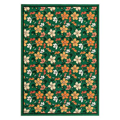 ANIXOL Boho Floral Washable Area Rug