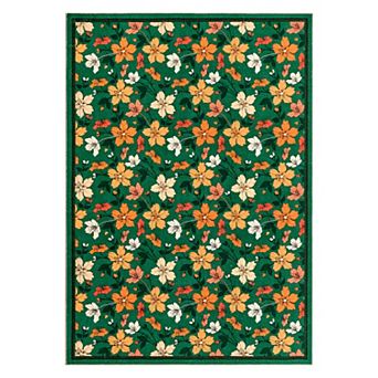 ANIXOL Boho Floral Washable Area Rug
