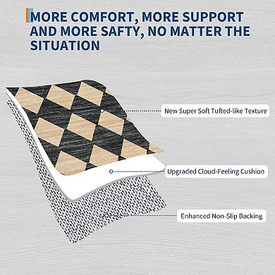 ANIXOL Washable Checkered Area Rug