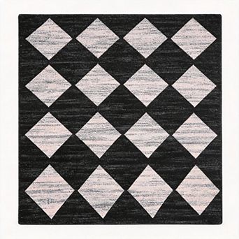 ANIXOL Washable Checkered Area Rug