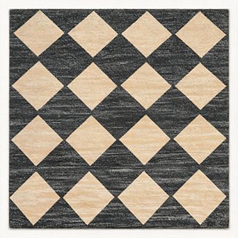 ANIXOL Washable Checkered Area Rug