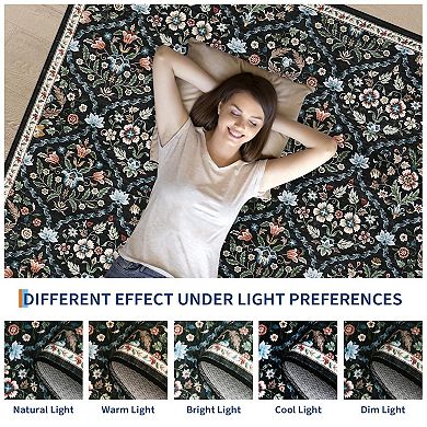 ANIXOL Moroccan Trellis Washable Area Rug