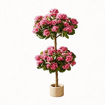 ANIXOL Artificial Geraniums in White Pot