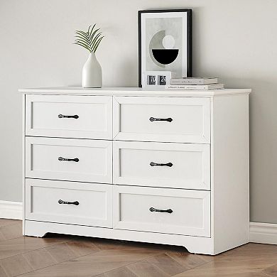 Craze Ventures 6-Drawer Grey Wood Dresser