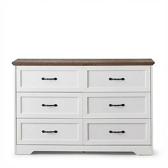 Craze Ventures 6-Drawer Grey Wood Dresser