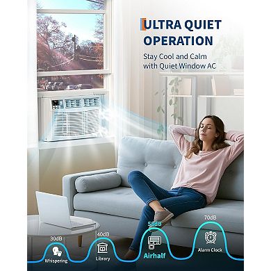 8,000 Btu Window Air Conditioner, Cooling, 3 Fan Speeds, Window Mount Room AC with Remote Control