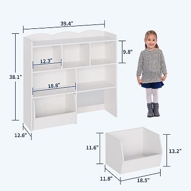 ANIXOL Kids Toy Storage Bookshelf Organizer