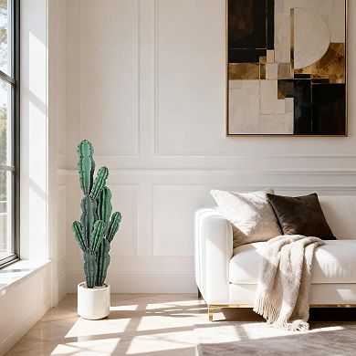 ANIXOL Tall Artificial Cactus Plant with Pot