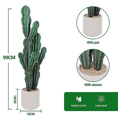 ANIXOL Tall Artificial Cactus Plant with Pot