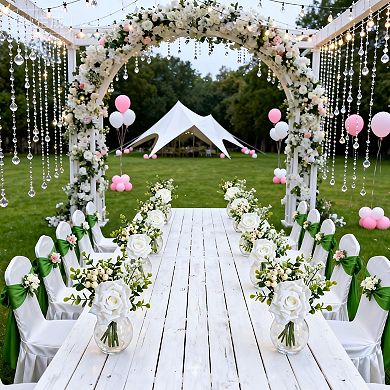 ANIXOL Artificial Roses in Glass Vases Set of 6