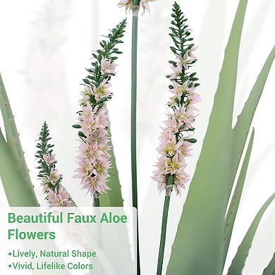 ANIXOL Artificial Aloe Cactus Plant with Pot
