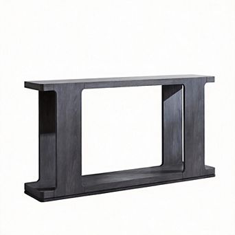 63",2 tier Curved Edge 2 tier Console Table for Entryway Hallway
