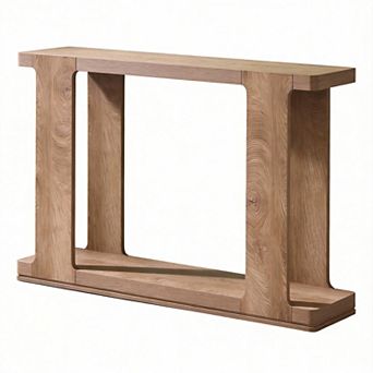 63",2 tier Curved Edge 2 tier Console Table for Entryway Hallway
