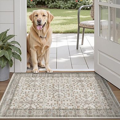 18x30 Washable Non-Slip Low Pile Door Mat for Entryway & Bedroom, Celadon