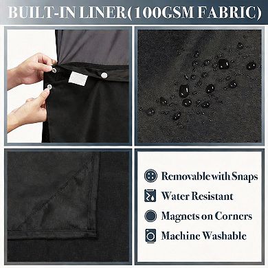 Waffle Weave Snap-in Liner Shower Curtain with Hooks Hotel Style 12hooks 100%Polyester