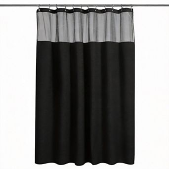 Waffle Weave Snap-in Liner Shower Curtain with Hooks Hotel Style 12hooks 100%Polyester