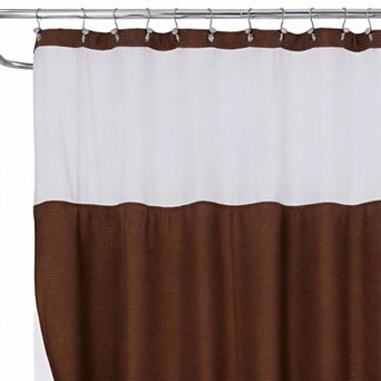 Waffle Weave Snap-in Liner Shower Curtain with Hooks Hotel Style 12hooks 100%Polyester